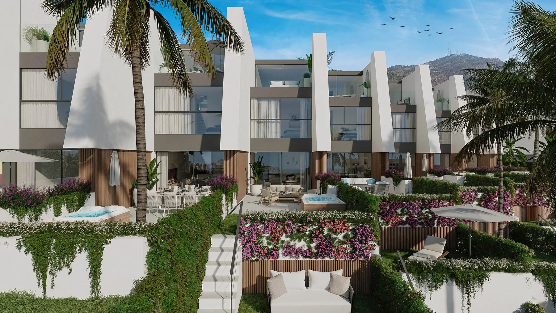 Azure Bay Fuengirola – exteriér rezidence se zahradami