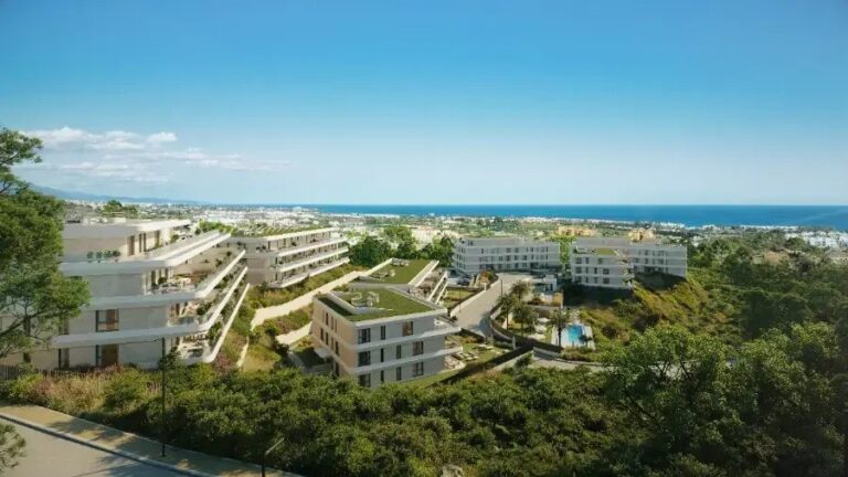 Australy Aures Estepona – pohled na rezidenci a moře